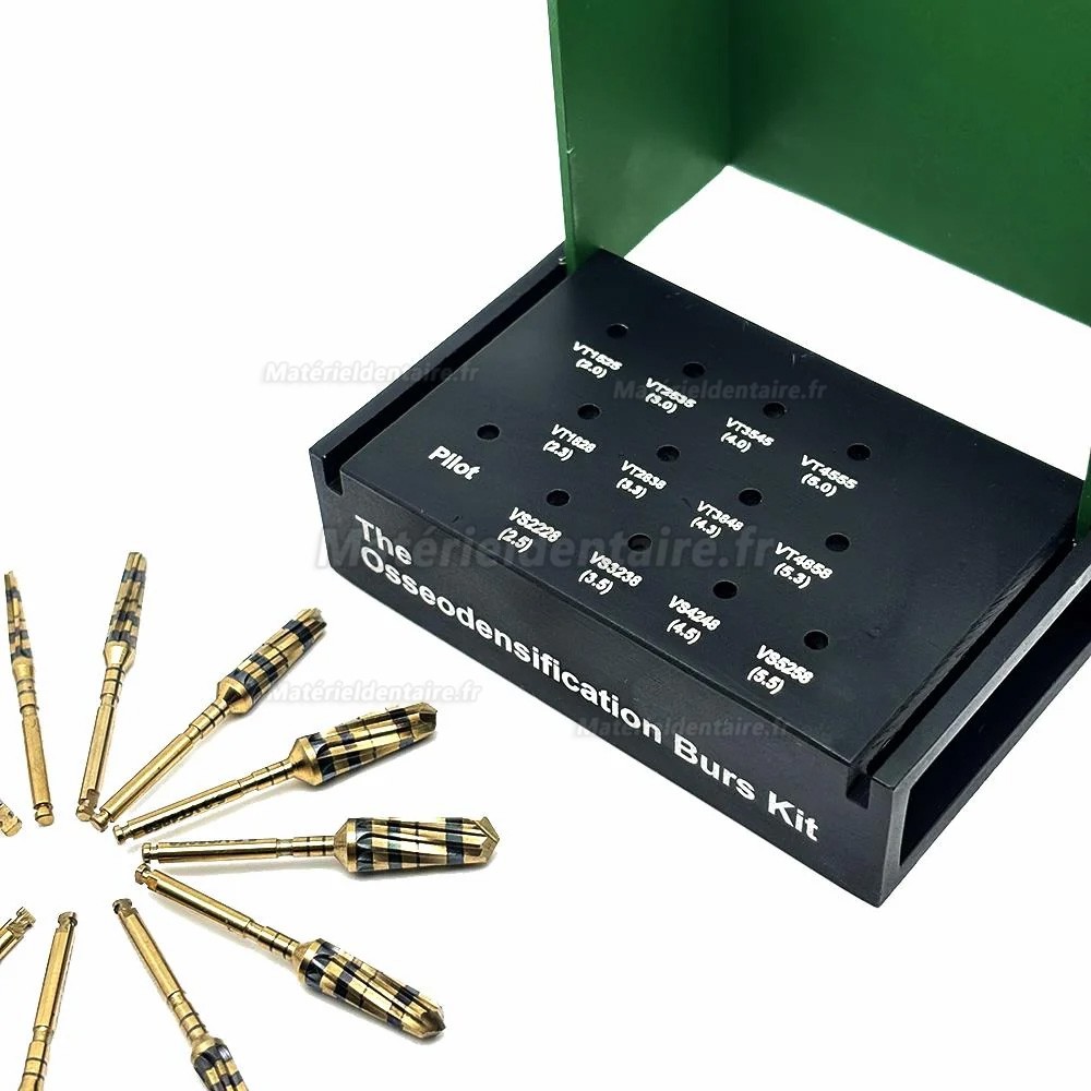 Kit fraise d'ostéodensification dentaire + forets pour élévation sinusale maxillaire implantaire (13 pièces/Set )